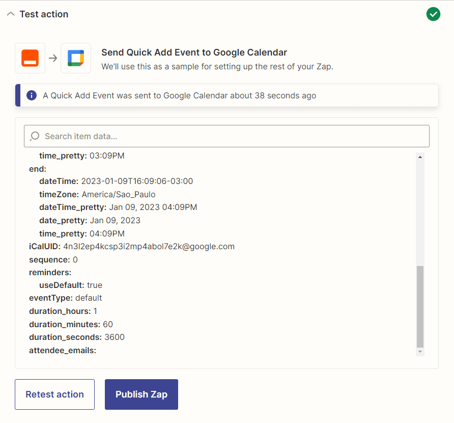 Clique em "Publish Zap"