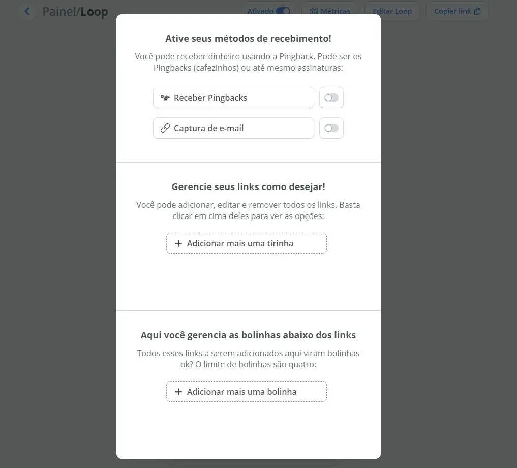 Configurando o Loop.