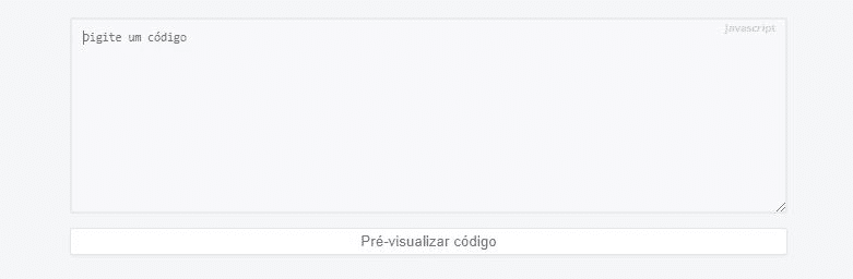 Box de edição do Bloco de Códigos, no editor da Pingback.