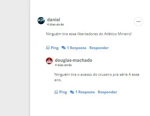 Ping e respostas nos comentários.