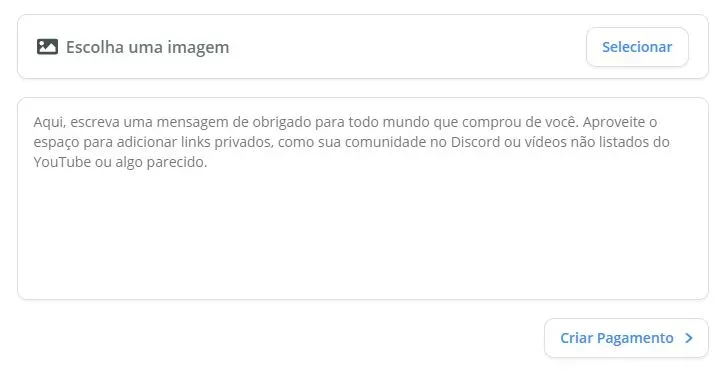 Só clicar em criar pagamento e pronto!