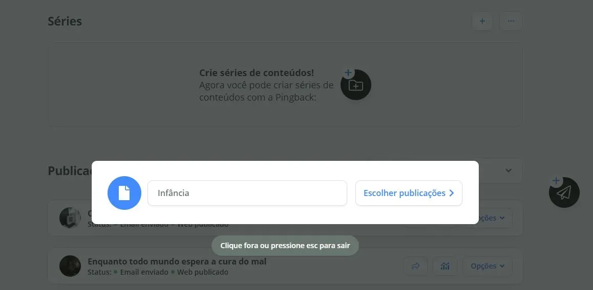 Escolher publicações.