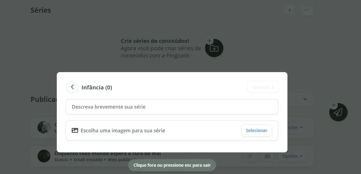 Descrevendo sua Série.
