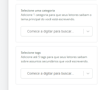 Configurações de pré-visualização, em configurações,