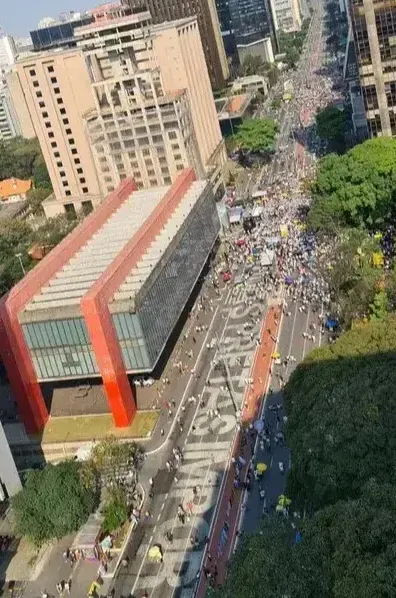 Manifestação vista de cima