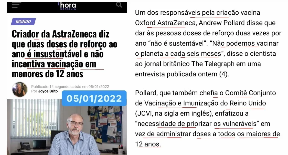 Será que vão dizer agora que o criador da vacina AstraZeneca é um negacionista da Ciência?&nbsp;