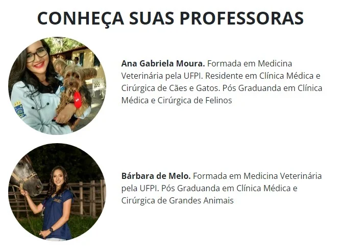 Professoras pós-graduadas em medicina veterinária