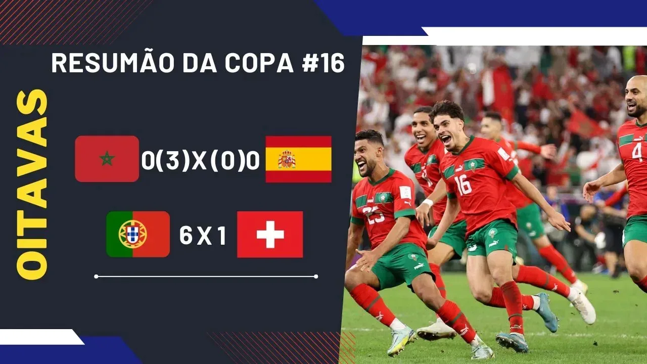 Espanha x Marrocos e Portugal x Suíça: últimos classificados para
