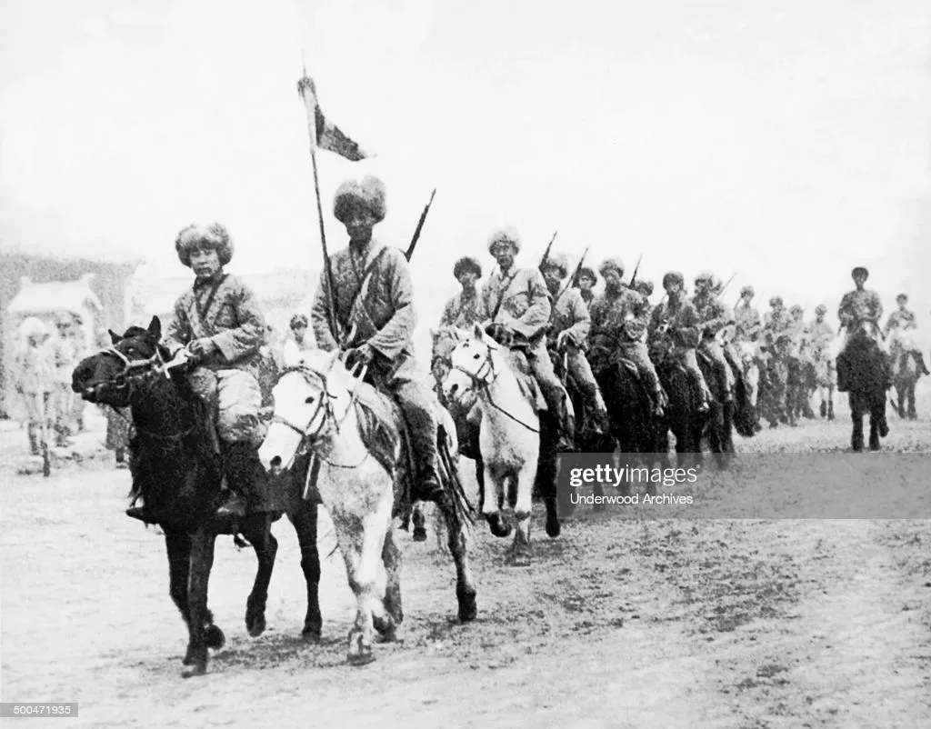 &nbsp; &nbsp;Japanese cavalry in Manchuria / Japanese cavalry under former Chinese General Chang Hai-Peng, Manchuria, China, 1931.&nbsp;They are dressed for the cold of Manchuria.