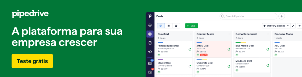 Essa newsletter é um oferecimento de Pipedrive, o CRM que acompanha sua empresa de ponta a ponta.