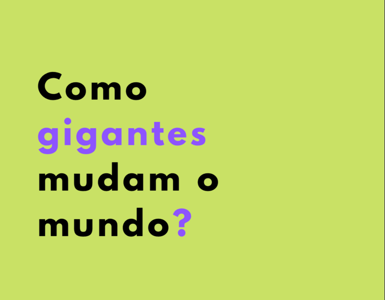 Tudo que está ao nosso redor - absolutamente tudo - não foi criado por força de uma lei, norma ou regulamento (ou por um político ou burocrata).&nbsp;Na verdade, foi criado por empreendedores, inventores, criadores, trabalhadores, cientistas, artistas, inovadores, criativos, produtivos, pessoas comuns, mentes brilhantes e, por que não:&nbsp;GIGANTES.