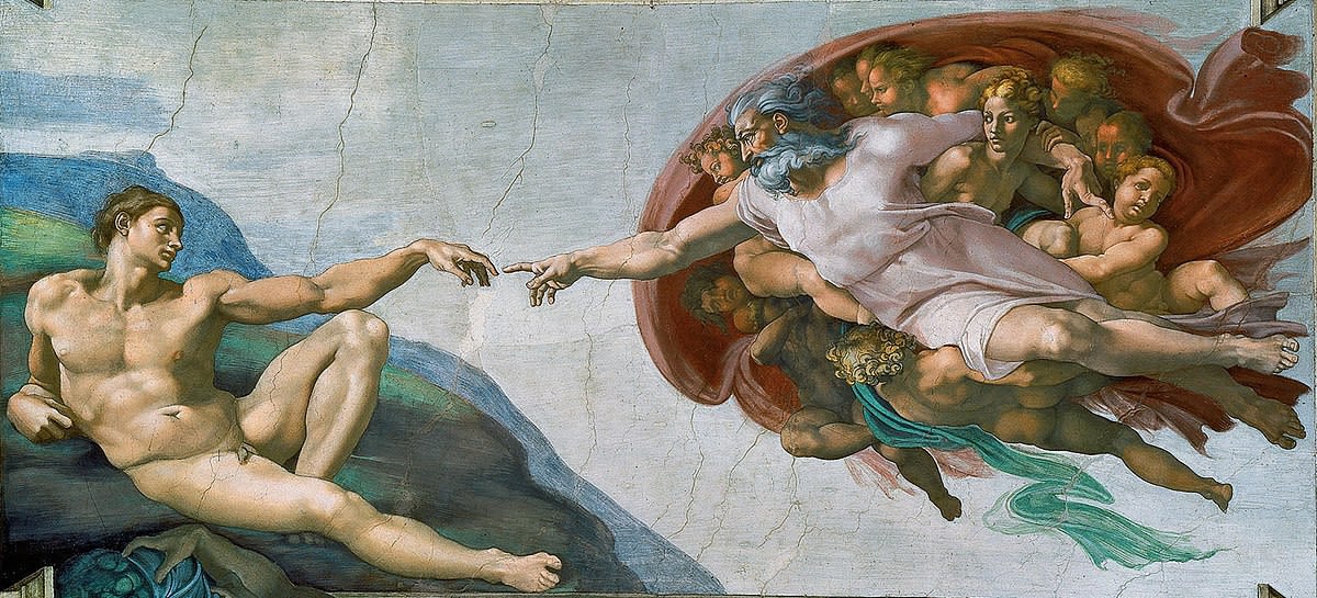 Obra A criação de Adão — Michelangelo