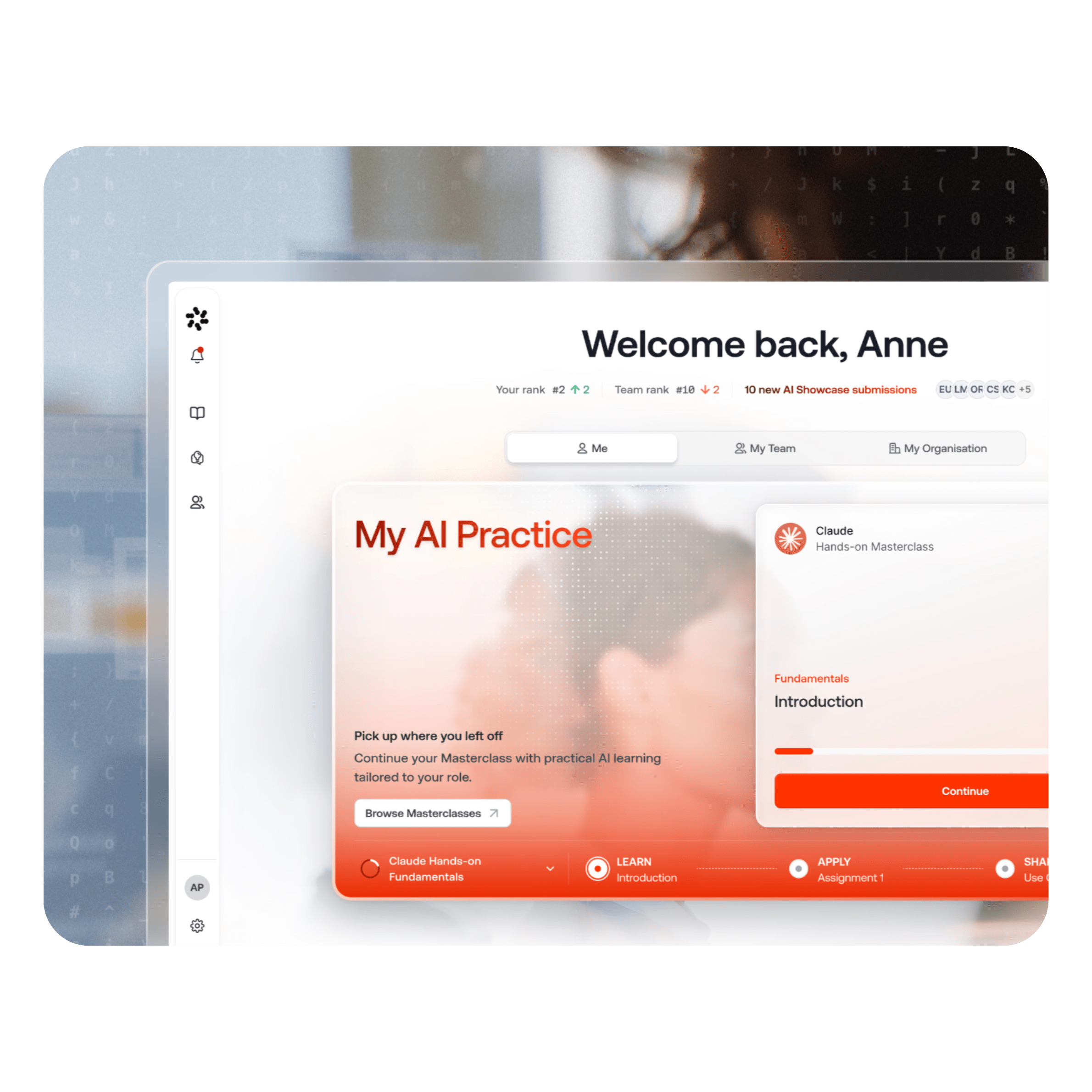 The PAIR platform's My AI Practice dashboard