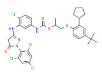 2-[4-(tert-butyl)-2-cyclopentylphenoxy]-1-methylethyl [4-chloro-3-[[4,5-dihydro-5-oxo-1-(2,4,6-trichlorophenyl)-1H-pyrazol-3-yl]amino]phenyl]carbamate