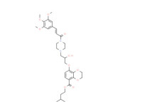 3-methylbutyl 2,3-dihydro-8-[2-hydroxy-3-[4-(3',4',5'-trimethoxycinnamoyl)-1-piperazinyl]propoxy]-1,4-benzodioxin-5-carboxylate