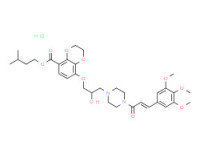 3-methylbutyl 2,3-dihydro-8-[2-hydroxy-3-[4-(3',4',5'-trimethoxycinnamoyl)-1-piperazinyl]propoxy]-1,4-benzodioxin-5-carboxylate monohydrochloride