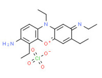 7-amino-3,6,10-triethyl-2-(ethylimino)-2,10-dihydrophenoxazin-5-ium perchlorate