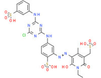 5-[[5-[[4-chloro-6-[(3-sulphophenyl)amino]-1,3,5-triazin-2-yl]amino]-2-sulphophenyl]azo]-1-ethyl-1,2-dihydro-6-hydroxy-4-methyl-2-oxopyridine-3-methanesulphonic acid