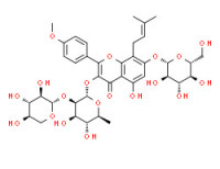 3-[(2S,3R,4R,5R,6S)-4,5-dihydroxy-6-methyl-3-[(2S,3R,4S,5R)-3,4,5-trihydroxyoxan-2-yl]oxyoxan-2-yl]oxy-5-hydroxy-2-(4-methoxyphenyl)-8-(3-methylbut-2-enyl)-7-[(2S,3R,4S,5S,6R)-3,4,5-trihydroxy-6-(hydroxymethyl)oxan-2-yl]oxychromen-4-one