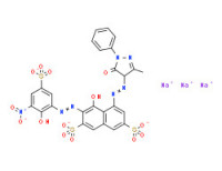 Trisodium 5-[(4,5-dihydro-3-methyl-5-oxo-1-phenyl-1H-pyrazol-4-yl)azo]-4-hydroxy-3-[(2-hydroxy-3-nitro-5-sulphonatophenyl)azo]naphthalene-2,7-disulphonate