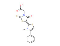 5-(3-methyl-4-phenylthiazol-2(3H)-ylidene)-4-oxo-2-thioxothiazolidin-3-acetic acid