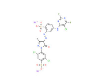 Disodium 2,5-dichloro-4-[4-[[5-[(5-chloro-2,6-difluoro-4-pyrimidyl)amino]-2-sulphonatophenyl]azo]-4,5-dihydro-3-methyl-5-oxo-1H-pyrazol-1-yl]benzenesulphonate