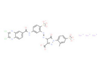 Trisodium 4-[[5-[[(2,3-dichloro-6-quinoxalinyl)carbonyl]amino]-2-sulphonatophenyl]azo]-4,5-dihydro-1-(2-methyl-4-sulphonatophenyl)-5-oxo-1H-pyrazole-3-carboxylate