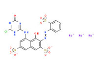 Trisodium 5-[(6-chloro-1,4-dihydro-4-oxo-1,3,5-triazin-2-yl)amino]-4-hydroxy-3-[(2-sulphonatophenyl)azo]naphthalene-2,7-disulphonate