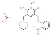 1-ethyl-6-hydroxy-4-methyl-3-[(o-nitrophenyl)azo]-5-(piperidinomethyl)pyridin-2(1H)-one monoacetate