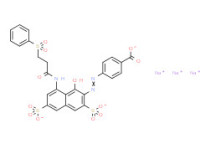 Trisodium 4-[[1-hydroxy-8-[[1-oxo-3-(phenylsulphonyl)propyl]amino]-3,6-disulphonato-2-naphthyl]azo]benzoate