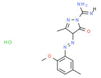 4,5-dihydro-4-[(2-methoxy-5-methylphenyl)azo]-3-methyl-5-oxo-1H-pyrazole-1-carboxamidine monohydrochloride