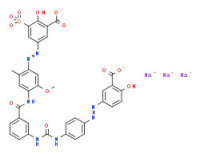 Trisodium 5-[[4-[[3-[[[[4-[(3-carboxylato-4-hydroxyphenyl)azo]phenyl]amino]carbonyl]amino]benzoyl]amino]-5-methoxy-2-tolyl]azo]-3-sulphonatosalicylate