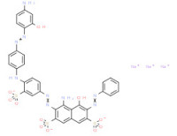 Trisodium 4-amino-3-[[4-[[4-[(4-amino-2-hydroxyphenyl)azo]phenyl]amino]-3-sulphonatophenyl]azo]-5-hydroxy-6-(phenylazo)naphthalene-2,7-disulphonate