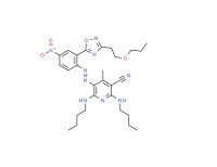 2,6-bis(butylamino)-4-methyl-5-[[4-nitro-2-[3-(2-propoxyethyl)-1,2,4-oxadiazol-5-yl]phenyl]azo]nicotinonitrile