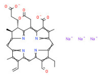 Trisodium (2S-trans)-18-carboxylato-20-(carboxylatomethyl)-13-ethyl-12-formyl-2,3-dihydro-3,7,17-trimethyl-8-vinyl-21H,23H-porphine-2-propionate