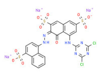 Trisodium 5-[(4,6-dichloro-1,3,5-triazin-2-yl)amino]-4-hydroxy-3-[(4-sulphonato-1-naphthyl)azo]naphthalene-2,7-disulphonate