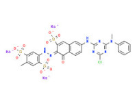Trisodium 4-[[6-[[4-chloro-6-(methylphenylamino)-1,3,5-triazin-2-yl]amino]-1-hydroxy-3-sulphonato-2-naphthyl]azo]toluene-2,5-disulphonate