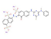 Trisodium 2-[[6-[[4-fluoro-6-(methylphenylamino)-1,3,5-triazin-2-yl]amino]-1-hydroxy-3-sulphonato-2-naphthyl]azo]naphthalene-1,5-disulphonate