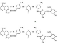 Potassium sodium 3,3'-(3(or4)-methyl-1,2-phenylenebis(imino(6-chloro)-1,3,5-triazine-4,2-diylimino(2-acetamido-5-methoxy)-4,1-phenylenazo)dinaphthalene-1,5-disulfonate