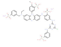 Phenazinium, 3-[[4-[[4-chloro-6-[(3-phosphonophenyl)amino]-1,3,5-triazin-2-yl]amino]-2-sulfophenyl]amino]-7-[ethyl[(3-sulfophenyl)methyl]amino]-5-(4-methoxy-3-sulfophenyl)-, hydroxide, inner salt, disodium salt