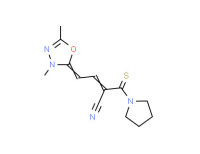 1-[2-cyano-4-(3,5-dimethyl-1,3,4-oxadiazol-2(3H)-ylidene)-1-thioxobut-2-enyl]pyrrolidine