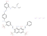 Trisodium 4-amino-3-[[4-[[4-[[2-[[2-(diethylamino)ethyl]amino]-4-hydroxyphenyl]azo]phenyl]amino]-3-sulphonatophenyl]azo]-5-hydroxy-6-(phenylazo)naphthalene-2,7-disulphonate