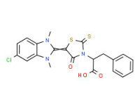 a-benzyl-5-(5-chloro-1,3-dihydro-1,3-dimethyl-2H-benzimidazol-2-ylidene)-4-oxo-2-thioxothiazolidin-3-acetic acid