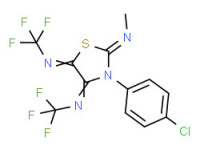 N,N'-[3-(4-chlorophenyl)-2-(methylimino)-4,5-thiazolidinediylidene]bis[trifluoromethylamine]