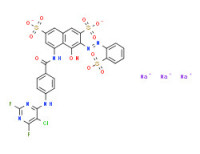 Trisodium 5-[[4-[(5-chloro-2,6-difluoro-4-pyrimidinyl)amino]benzoyl]amino]-4-hydroxy-3-[(2-sulphonatophenyl)azo]naphthalene-2,7-disulphonate