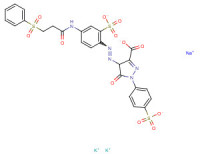 4,5-dihydro-5-oxo-4-[[4-[[1-oxo-3-(phenylsulphonyl)propyl]amino]-2-sulphophenyl]azo]-1-(4-sulphophenyl)-1H-pyrazole-3-carboxylic acid, potassium sodium salt