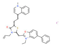 2-[[3-allyl-5-[(1-methyl-1H-quinolin-4-ylidene)ethylidene]-4-oxothiazolidin-2-ylidene]methyl]-3-ethyl-5-phenylbenzoxazolium iodide