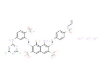 Trisodium 3-[[4-(allylsulphonyl)phenyl]azo]-4-amino-6-[[5-[(4,6-dichloro-1,3,5-triazin-2-yl)amino]-2-sulphonatophenyl]azo]-5-hydroxynaphthalene-2,7-disulphonate