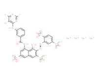 Tetrasodium 5-[[3-[(5-chloro-2,6-difluoropyrimidin-4-yl)amino]benzoyl]amino]-3-[(2,5-disulphonatophenyl)azo]-4-hydroxynaphthalene-2,7-disulphonate