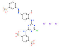 Trisodium 2-[[4-chloro-6-[[2-methoxy-4-[(3-sulphonatophenyl)azo]phenyl]amino]-1,3,5-triazin-2-yl]amino]benzene-1,4-disulphonate